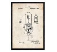 Nacnic Poster brevetto lampadina elettrica 2. Piastra con il vecchio brevetto di disegno in formato A3 e vintage sfondo