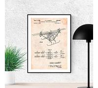 Nacnic Poster Brevetto Quadcopter Elicottero Drone. Foglio da incorniciare. Poster Disegni, brevetti, invenzioni Famosi Disegni. Decorazione Domestica Dimensioni (A3)