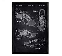 Nacnic Poster brevetto scarpe da calcio. Foglio con il vecchio formato A3 brevetto di disegno con sfondo nero