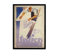 Nacnic Poster dell'annata dello sci in Italia. Lame per decorare gli interni con immagini vintage e pubblicità antica. Dipinti di decorazione retrò. Dimensione A3 con telaio