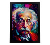 Nacnic Poster di Albert Einstein in stile Ritratto a Colori. Cartoon Illustrazioni di Personaggi Famosi nella Storia. Progettazione e decorazione d'interni. A4.