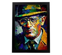 Nacnic Poster di Le Corbusier in stile Ritratto a Colori. Cartoon Illustrazioni di Personaggi Famosi nella Storia. Progettazione e decorazione d'interni. A3 cornici nere.