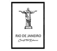 Nacnic Poster di Rio de Janeiro - Cristo Redentore. Fogli con i monumenti delle città. formato A4