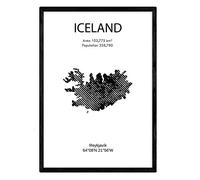 Nacnic Poster Islanda. Fogli di paesi e continenti. formato A4