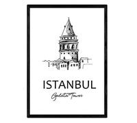 Nacnic Poster Istanbul - Torre di Galata. Fogli con i monumenti delle città. formato A4