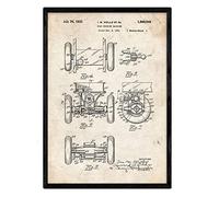 Nacnic Poster lavoro brevetto camion sulla strada principale 2. Piastra con il vecchio brevetto di disegno in formato A3 e vintage sfondo