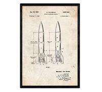 Nacnic Poster Missile brevetto. Foglio con il vecchio brevetto di disegno in formato A3 e vintage sfondo
