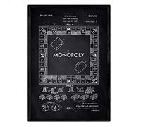 Nacnic Poster Monopoli brevetto. Foglio con il vecchio formato A3 brevetto di disegno con sfondo nero