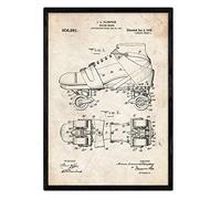 Nacnic Poster pattini brevetto. Foglio con il vecchio brevetto di disegno in formato A3 e vintage sfondo