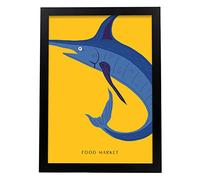Nacnic Poster Pop Art Astratto. Pesce Spada Illustrazioni artistiche moderne per la decorazione d'interni.