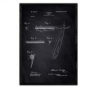 Nacnic Poster rasoio brevetto. Foglio con il vecchio formato A3 brevetto di disegno con sfondo nero