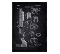 Nacnic Poster Shotgun brevetto. Foglio con il vecchio formato A3 brevetto di disegno con sfondo nero