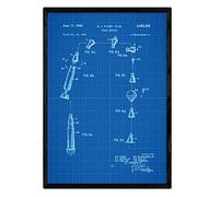 Nacnic Poster spazio brevetto capsula 3. Stampa disegno di brevetto vecchio formato A3 con sfondo blu