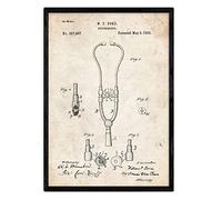 Nacnic Poster Stetoscopio brevetto 2. Lamina con il vecchio brevetto di disegno in formato A3 e vintage sfondo