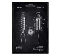 Nacnic Poster styler brevetto. Foglio con il vecchio formato A3 brevetto di disegno con sfondo nero