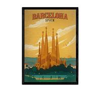 Nacnic Poster vintage Barcellona. Fogli per decorare interni con immagini vintage e di pubblicità antica. Quadri decorazione retrò. Formato A3 con cornice