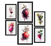Nacnic Posters di Frutti Viola. Stampe di Frutta, Verdura e Cibi Sani in Stile Acquerello su Sfondi Bianchi Puri. Progettazione e decorazione d'interni. A4 & A3.