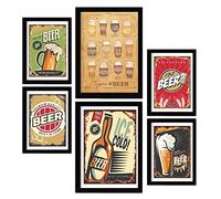Nacnic Posters di Segni di birra. Illustrazioni a Colori di Caffè e Bevande in Stile Cartellone Pubblicitario. Illustrazioni Estetiche per la Progettazione e Decorazione Domestica/Aziendale. A4 & A3.