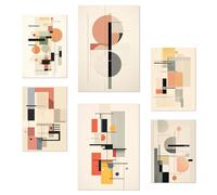 Nacnic Set da 6 Colori pastello Bauhaus Rosa Azzurro Grigio Poster con illustrazioni di design per decorare le pareti di casa. Camere, negozi e attività commerciali. A3 e A4 Senza cornice