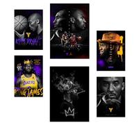 Nacnic Set da 6 L'iconico Jordan Kobie Bryan Poster con illustrazioni di design per decorare le pareti di casa A3 e A4 Senza cornice