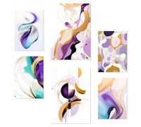 Nacnic Set da 6 Lilla viola Poster con illustrazioni di design per decorare le pareti di casa. Camere, negozi e attività commerciali. A3 e A4 Senza cornice