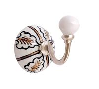 Nacnic Set di 2 ganci rotonde in ceramica 63 mm | Appendiabiti bianche con dettagli in oro | Ideale per completare tutti i tipi di stanze. Eleganti ganci multiuso.