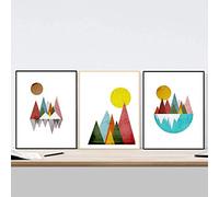 Nacnic Set di 4 Stampe artistiche in Nordico e scandivano Montagne Geometriche. Stampato su Carta da 250 gr. Decorazione Interna. A3 con Cornice.