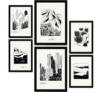 Nacnic Set di 6 poster a inchiostro nero. Angoli delle piante. Stampe Artistiche e Astratte per Interior Design e Decorazione. A3 & A4, senza cornici.