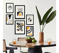 Nacnic Set di 6 poster a inchiostro nero. Frutta. Stampe Artistiche e Astratte per Interior Design e Decorazione. A3 & A4, senza cornici.