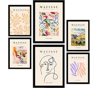 Nacnic ® - Set di 6 Poster di Henri Matisse - Stampe Decorative da Parete - Decorazione d’Interni - Poster A3 & A4 - Senza Cornici