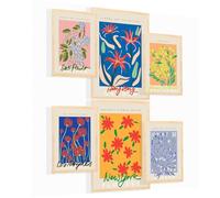 Nacnic ® - Set di 6 Poster Floreali - Stampe Decorative da Parete - Stampe per la Decorazione d’Interni - Colori Vivaci - Formati A3 e A4 - Senza Cornice