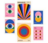 Nacnic Set di 6 poster Forme E Occhi Bauhaus Geometrici illustrazioni di design per decorare le pareti di casa. Camere, negozi A3 e A4 Senza cornice