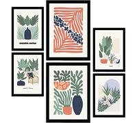 Nacnic Set di 6 Poster Minimalismo in Colori Pastello. Collezione estiva. Stampe di paesaggi e natura per l'interior design e la decorazione. A3 & A4, senza cornici.