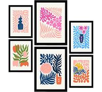 Nacnic Set di 6 Poster Minimalismo in Colori Pastello. Flower Power. Stampe di paesaggi e natura per l'interior design e la decorazione. A3 & A4, senza cornici.