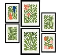 Nacnic Set di 6 Poster Minimalismo in Colori Vivaci. Sempreverde. Stampe di paesaggi e natura per l'interior design e la decorazione. A3 & A4, senza cornici.