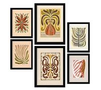 Nacnic Set di 6 stampe di steli nella collezione di stampe in stile etnico. Cornici decorative estetiche per il tuo soggiorno, camera da letto, casa. Stampa di arte da parete. Dimensioni A4 e A3