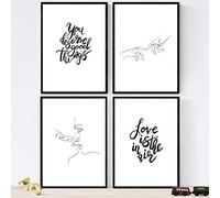 Nacnic Set fogli felici con messaggi e disegni a un solo colpo. Confezione da 'Love in the air' manifesti. A4 senza cornice