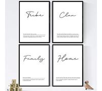 Nacnic Set quattro fogli con le definizioni delle parole in inglese. Poster 'Famiglia' di parole con definizioni. A4 senza cornice
