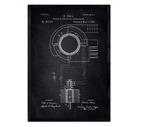 Nacnic sistema di distribuzione elettrica brevettato poster Foglio con il vecchio formato A3 brevetto di disegno con sfondo nero