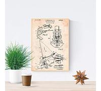Nacnic stampa artistica brevetto tavola da windsurf, sfondo vintage. Disegno d'igegneria, vecchie invenzioni e brevetti. .