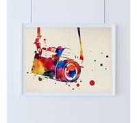 Nacnic Stampa Artistica con Immagine Macchina Fotografica Camera Watercolour. Pittura in Stile Nordico. Poster in Stile scandinavo. Colori acquerelli e Vivaci.