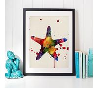 Nacnic stampa artistica in stile acquarello rappresentazione di stella marina. Colori vivaci e allegri. Per Arredare casa tua, il tuo ufficio o per fare il regalo perfetto.