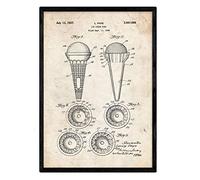 Nacnic Stampa artistica VINTAGE, con brevetto di cono gelato. Progetto Manifesti con invenzioni e vecchi brevetti. Disegno di alta qualità, sfondo vintage