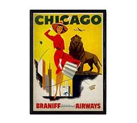 Nacnic Vintage Poster Chicago. Fogli per decorazione d'interni con le immagini pubblicitarie d'epoca e antichi. Dipinti retrò arredamento. formato A3