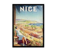 Nacnic Vintage Poster Viaggio a Nizza. Fogli per Decorazione d'interni con Le Immagini pubblicitarie d'Epoca e antichi. Dipinti retrò Arredamento. Formato A3