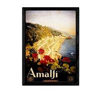 Nacnic Vintage Poster Viaggio ad Amalfi. Fogli per Decorazione d'interni con Le Immagini pubblicitarie d'Epoca e antichi. Dipinti retrò Arredamento. Formato A3