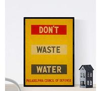 Nacnic Vintage Poster vintage poster. Non sprecare l'acqua. formato A4