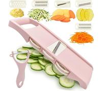 NACOLUS Multi Blade Mandolina Affettatrice Verdure 5 In 1 Hot Swap Mandolino Affettatrice di patate Veggie Affettatrice Verdure Julienne Affettatrice Waffle Fry Cutter