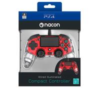 NACON Controller Wired Rosso Luminoso PS4 Playstation 4 NACON