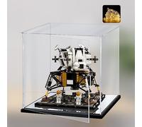 Naconmlet Vetrina in Acrilico Trasparente con led e Specchio, Vetrina Plexiglass,teca in acrilico Cubo Trasparente per Action Figure, Collezionismo, lego e Modellismo(25*25*25cm)